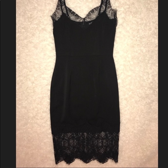 Missguided Dresses & Skirts - Misguided Black Lace Midi Bodycon Dress